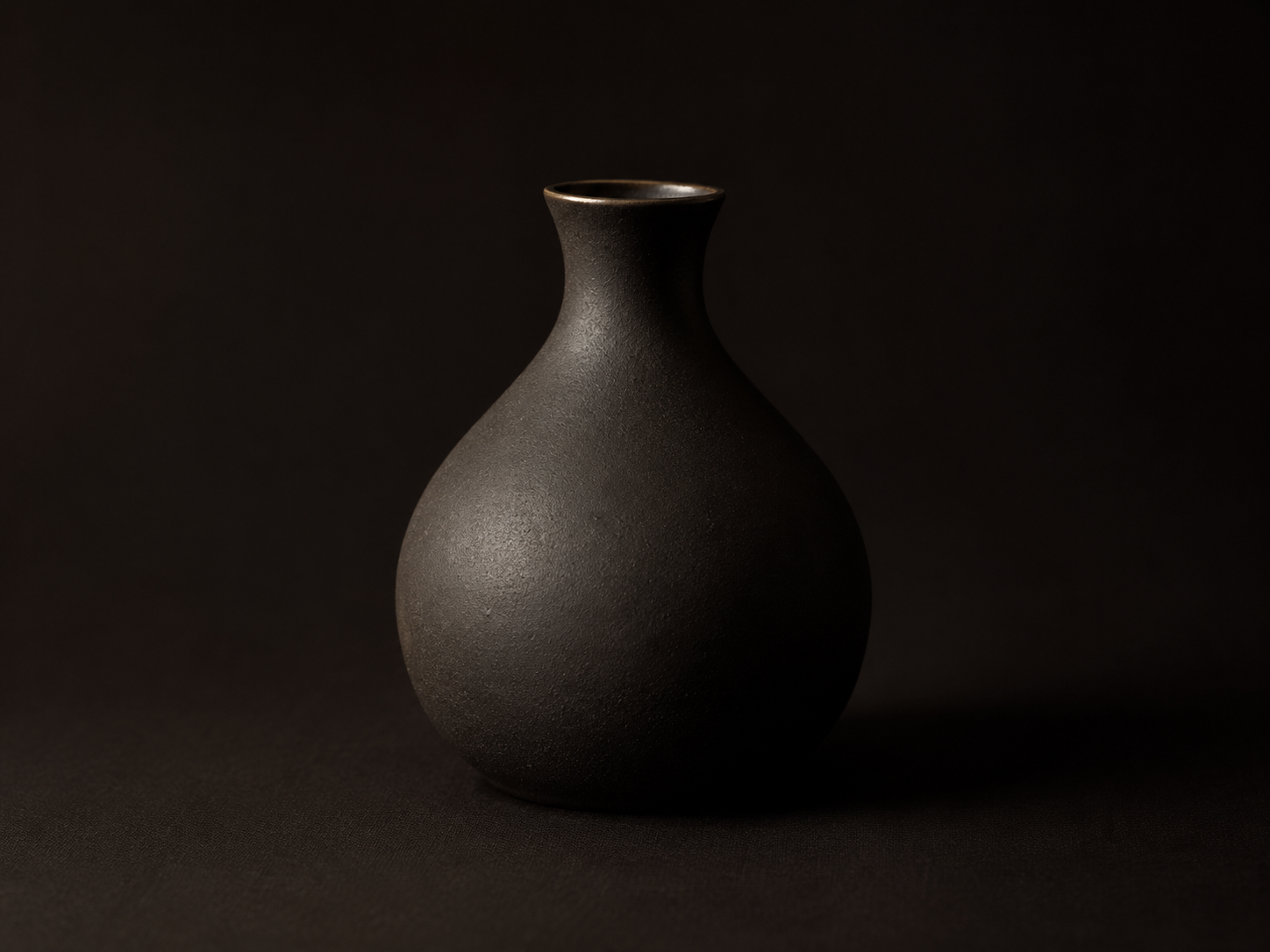 Black ceramic vase