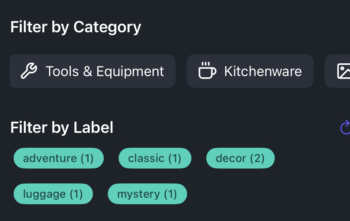 Organize and categorize your items